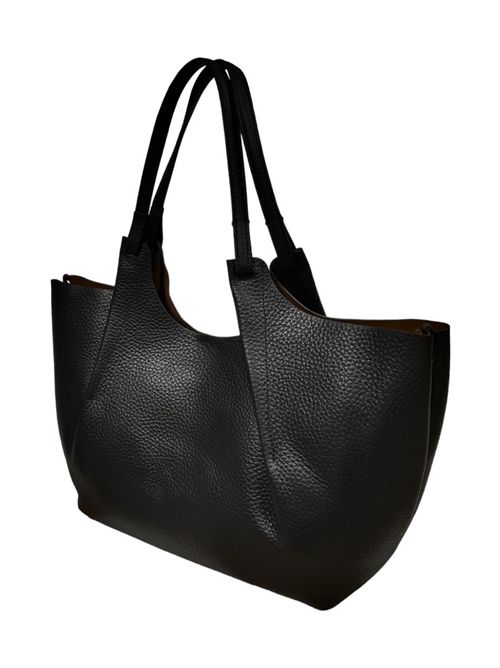 borsa donna dua media in pelle nero Gianni Chiarini | BS9719RNGDBLNERO-CASTORO